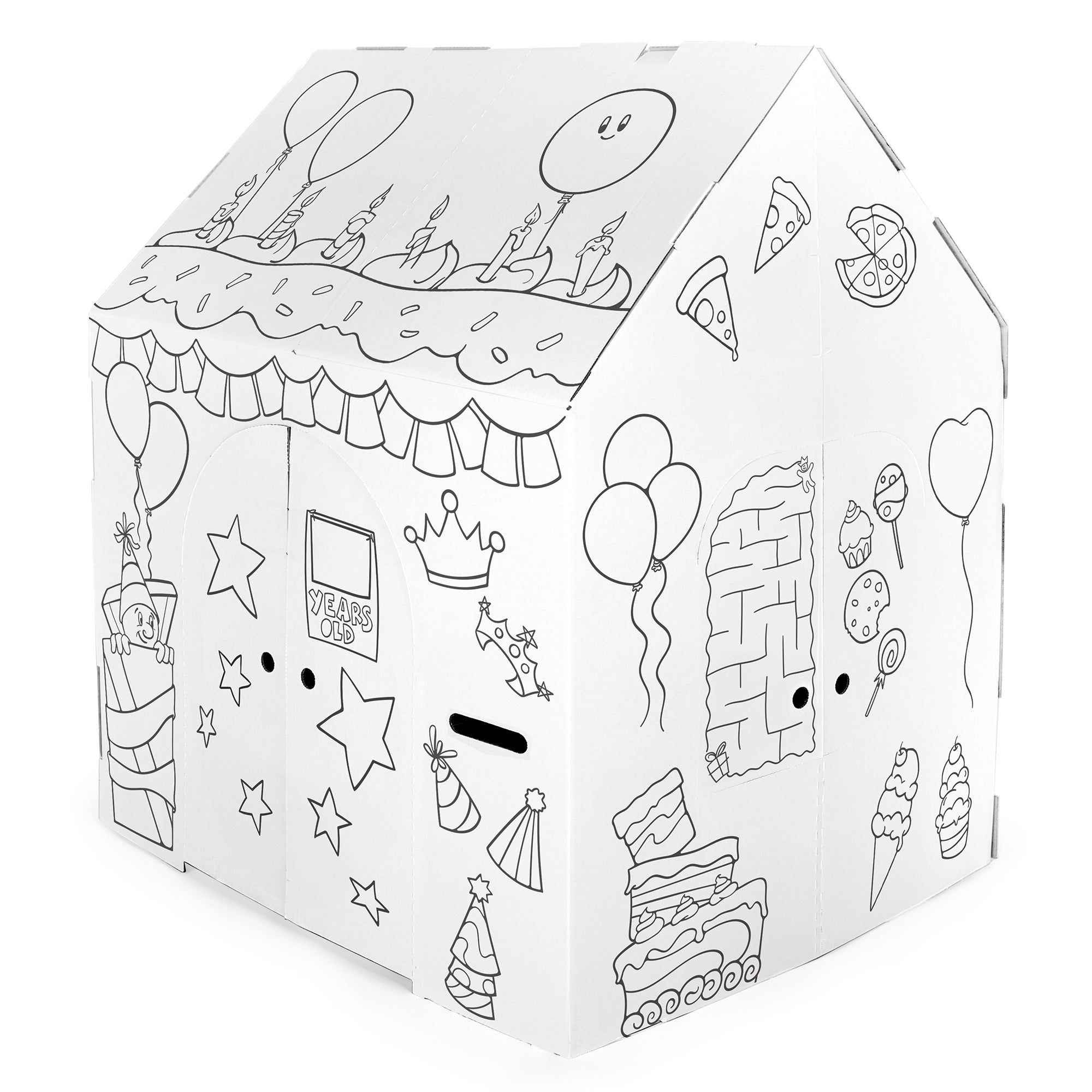  Easy Playhouse Easy Playhouse Birthday Fort- Decorate & Personalize - White - Bonton