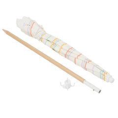 Sunnylife: Beach Umbrella - Rio Sun Multi Stripe - UPF50 Sun Protection, 61 x 62.68", Wooden Pole, Cream w/ Color Stripes, Carry Bag, Pool & Outdoor-Multi-One Size-2