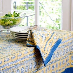 La Mer Blue/Yellow Tablecloth