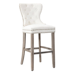 29" Tufted Velvet Bar Stool