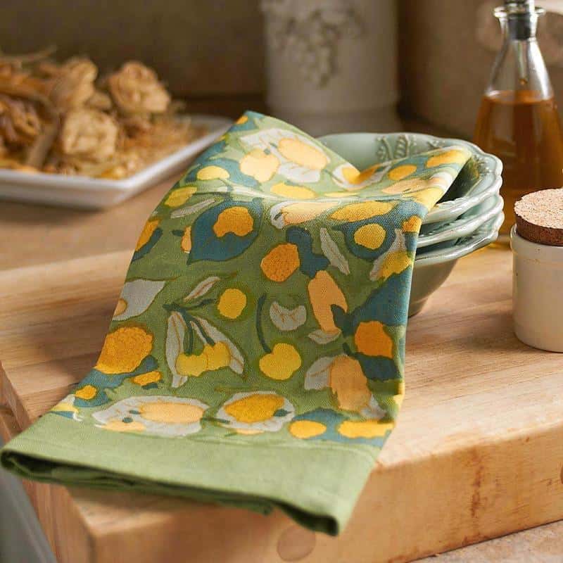  Couleur Nature Fruit Yellow/Green Tea Towels Set of 3 - Yellow/Green - Bonton