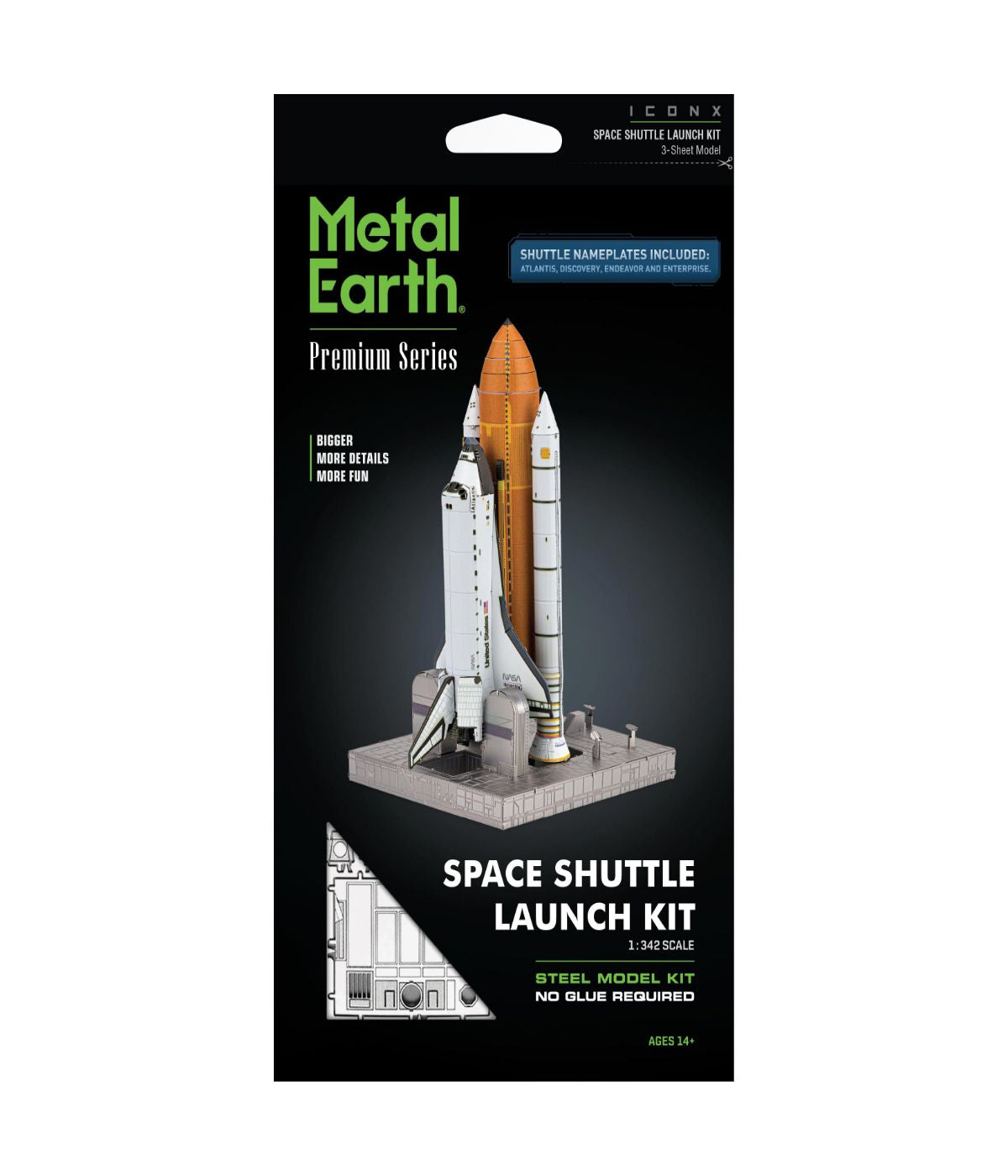  Metal Earth Premium Series ICONX 3D Metal Model Kit - Space Shuttle Launch Kit Multi - Multi - Bonton