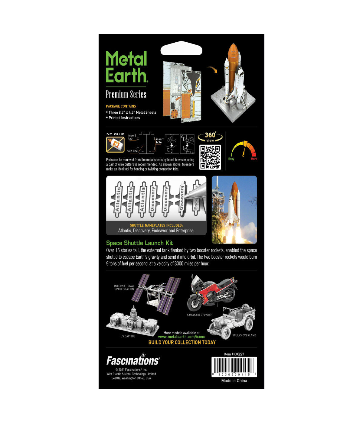  Metal Earth Premium Series ICONX 3D Metal Model Kit - Space Shuttle Launch Kit Multi - Multi - Bonton