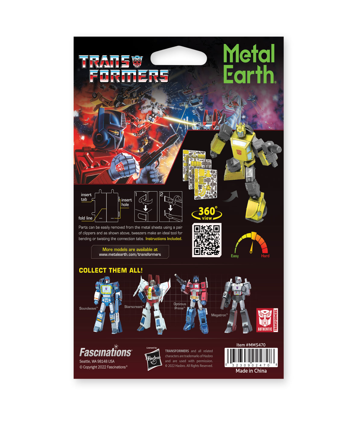  Metal Earth 3D Metal Model Kit - Transformers Color Bumblebee Multi - Multi - Bonton