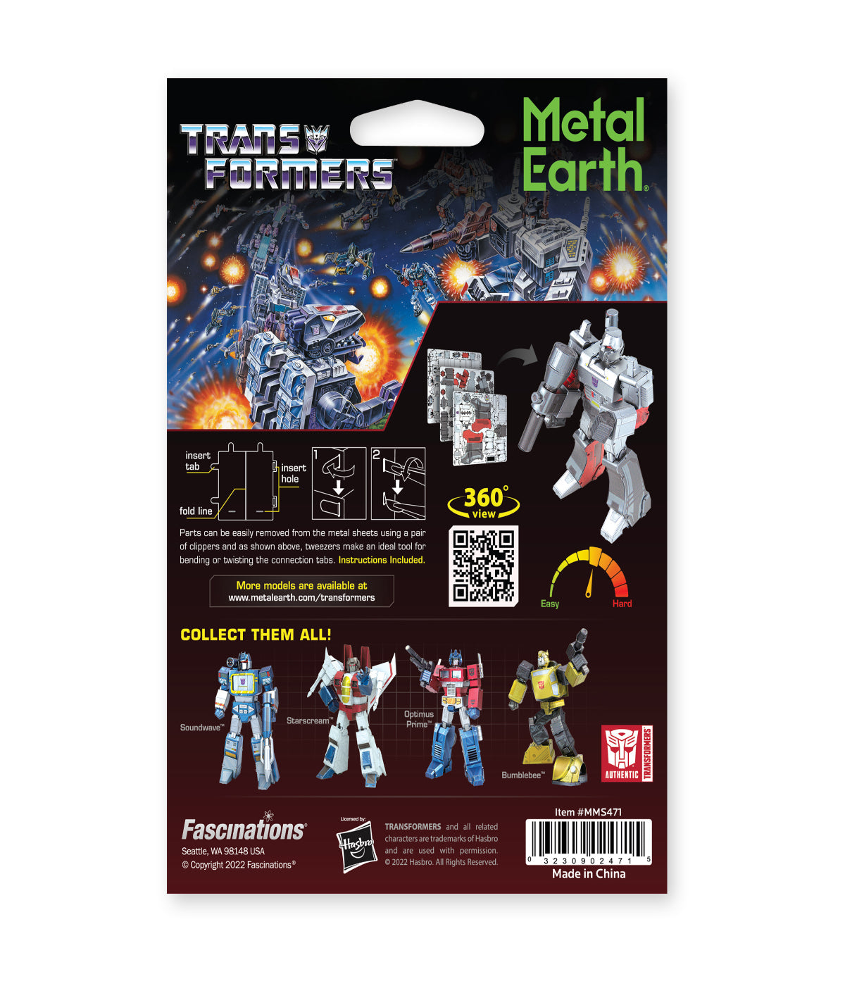  Metal Earth 3D Metal Model Kit - Transformers Color Megatron Multi - Multi - Bonton