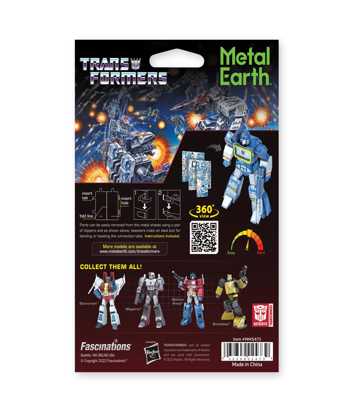  Metal Earth 3D Metal Model Kit - Transformers Color Soundwave Multi - Multi - Bonton