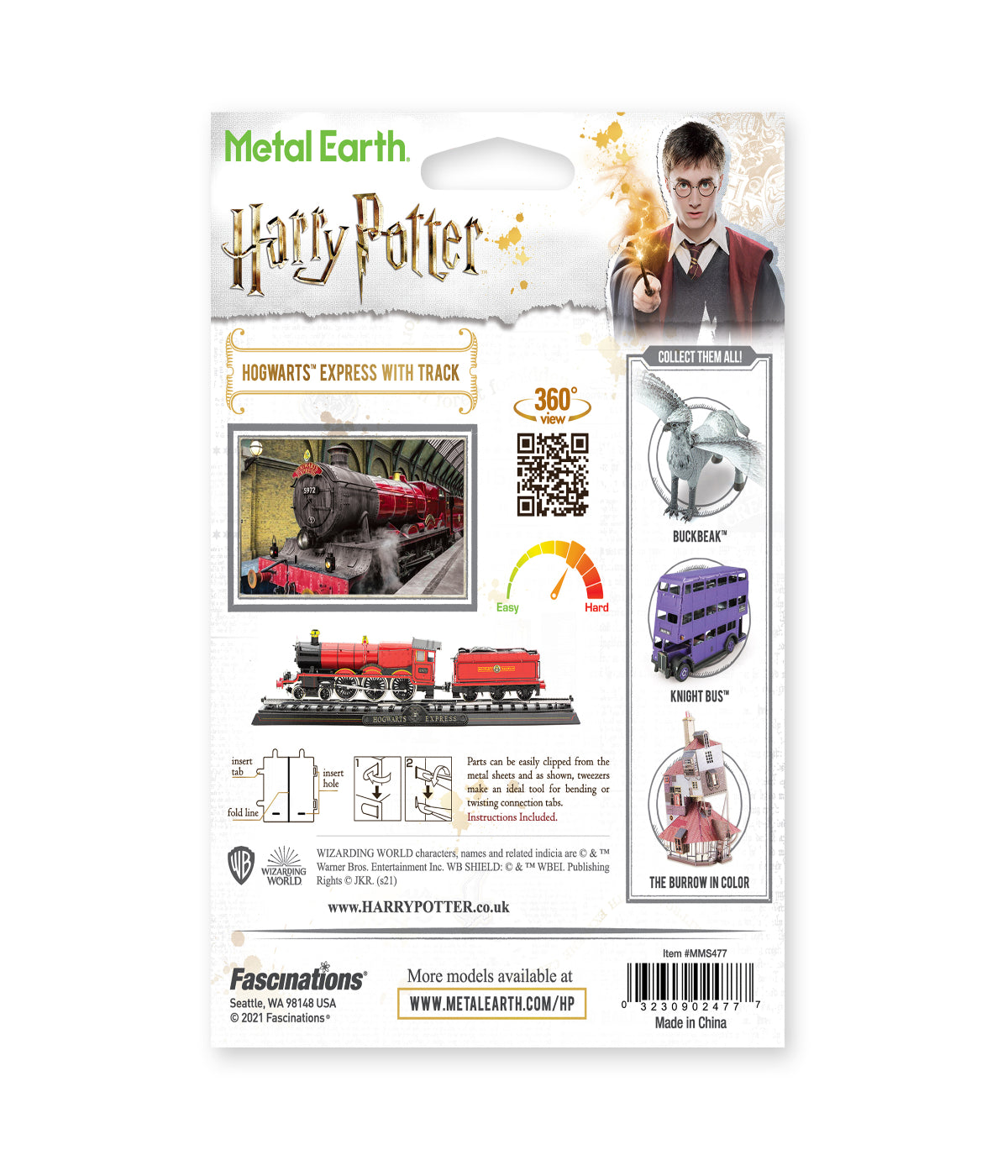  Metal Earth 3D Metal Model Kit - Harry Potter Hogwarts Express with Track Multi - Multi - Bonton