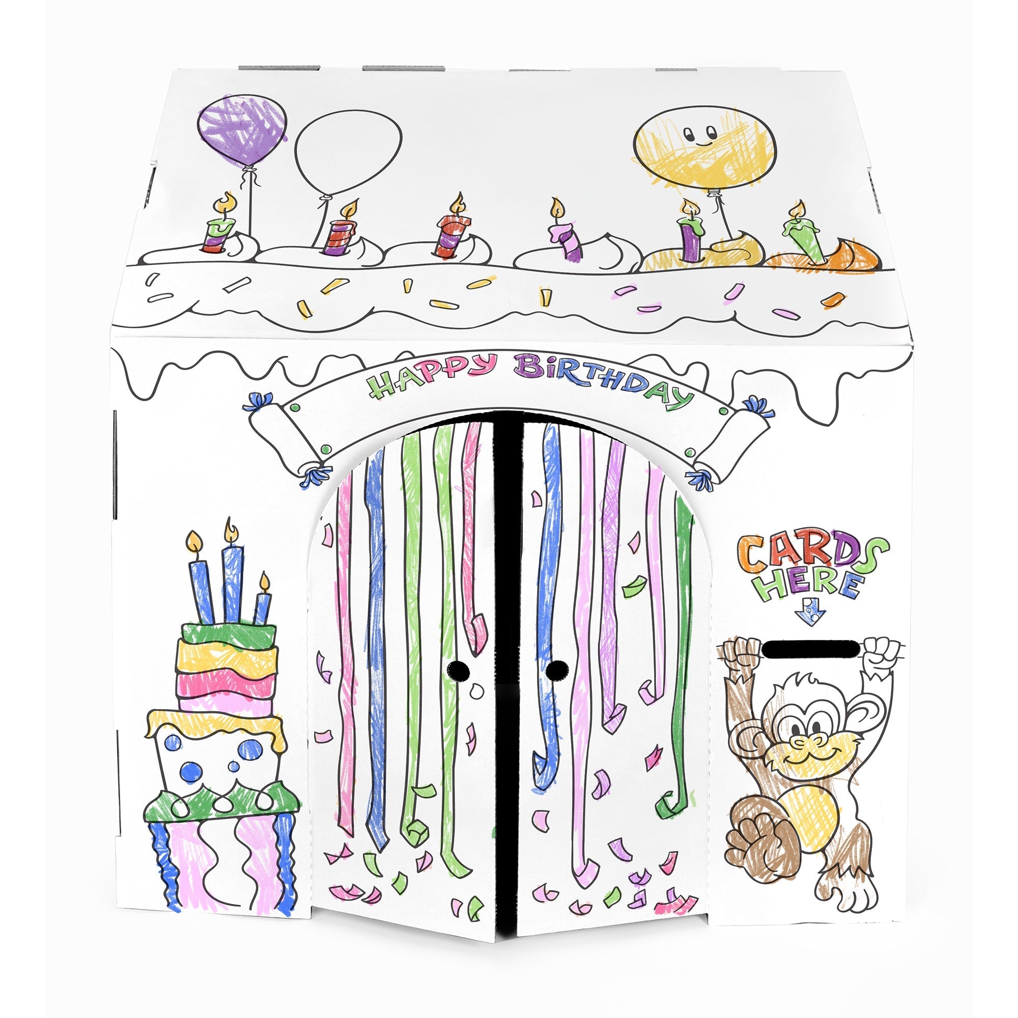  Easy Playhouse Easy Playhouse Birthday Fort- Decorate & Personalize - White - Bonton