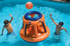 48" Orange and Blue Inflatable Giant Floating Shoot Ball Swimming Pool Game