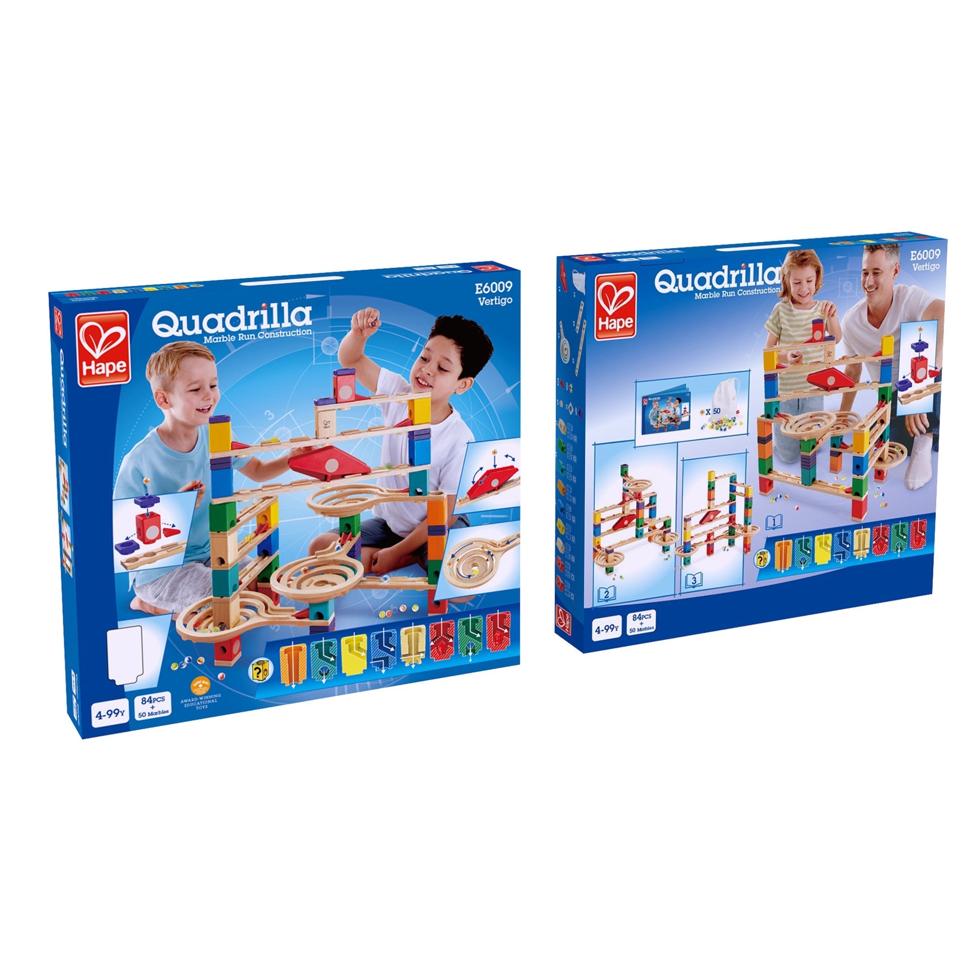  Hape Hape Quadrilla Wooden Marble Run DIY Construction,134 Pieces - Multi - Bonton