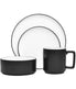  Noritake Colortex Stone 4 Piece Place Setting - Black - Bonton