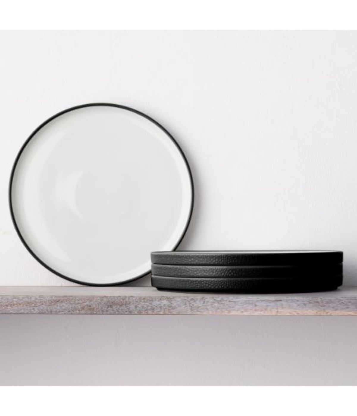  Noritake Colortex Stone Set of 4 Stax Salad Plates - Black - Bonton