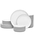  Noritake Colortex Stone 12 Piece Set, Service for 4 - Grey - Bonton