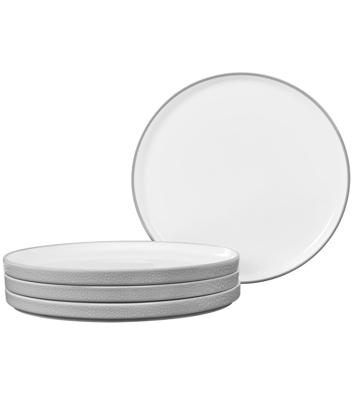  Noritake Colortex Stone Set of 4 Stax Dinner Plates - Grey - Bonton