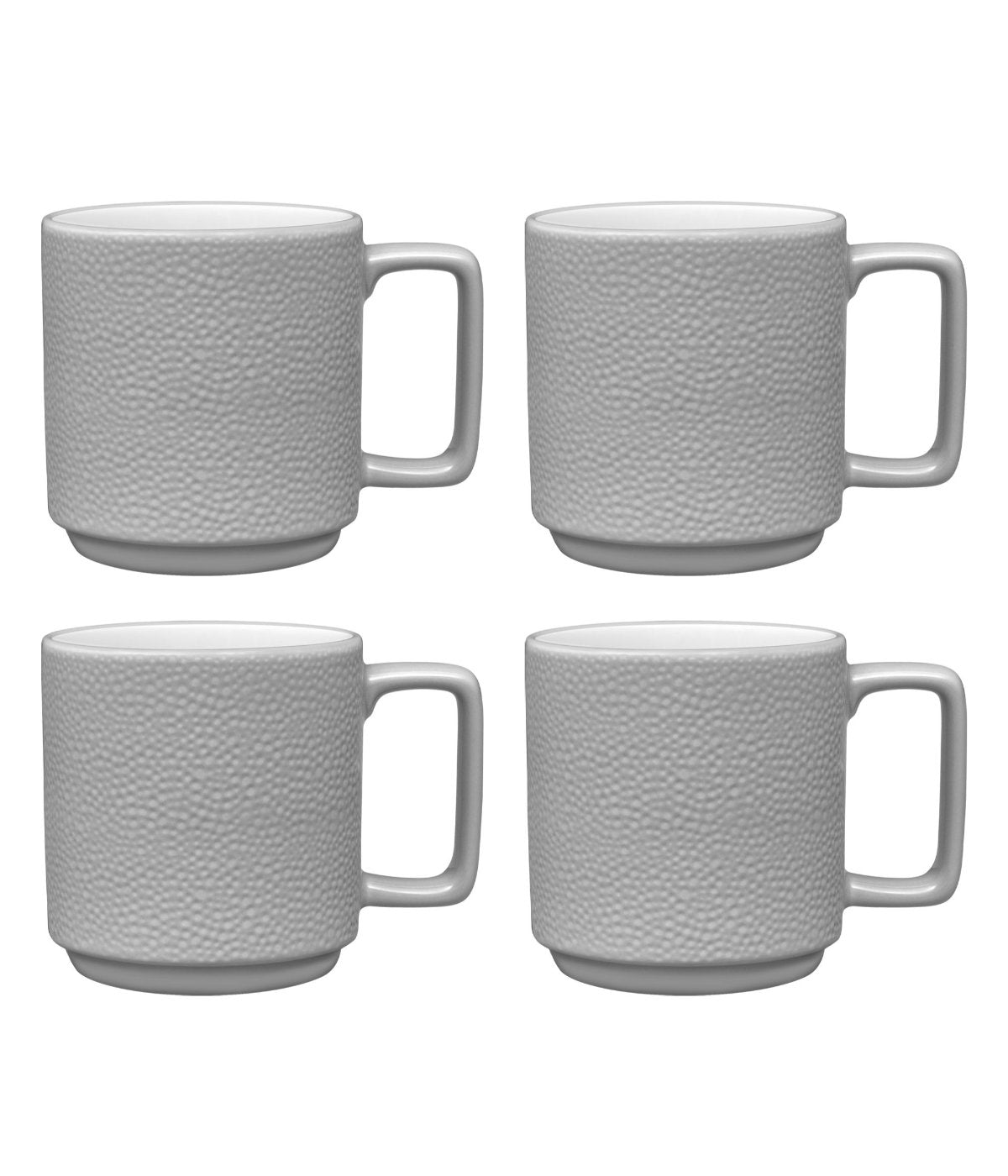  Noritake Colortex Stone Set of 4 Stax Mugs - Grey - Bonton