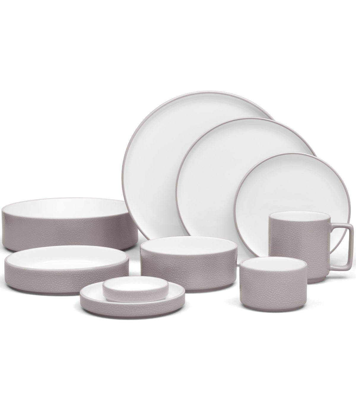  Noritake Colortex Stone Set of 4 Stax Deep Plate - Taupe - Bonton