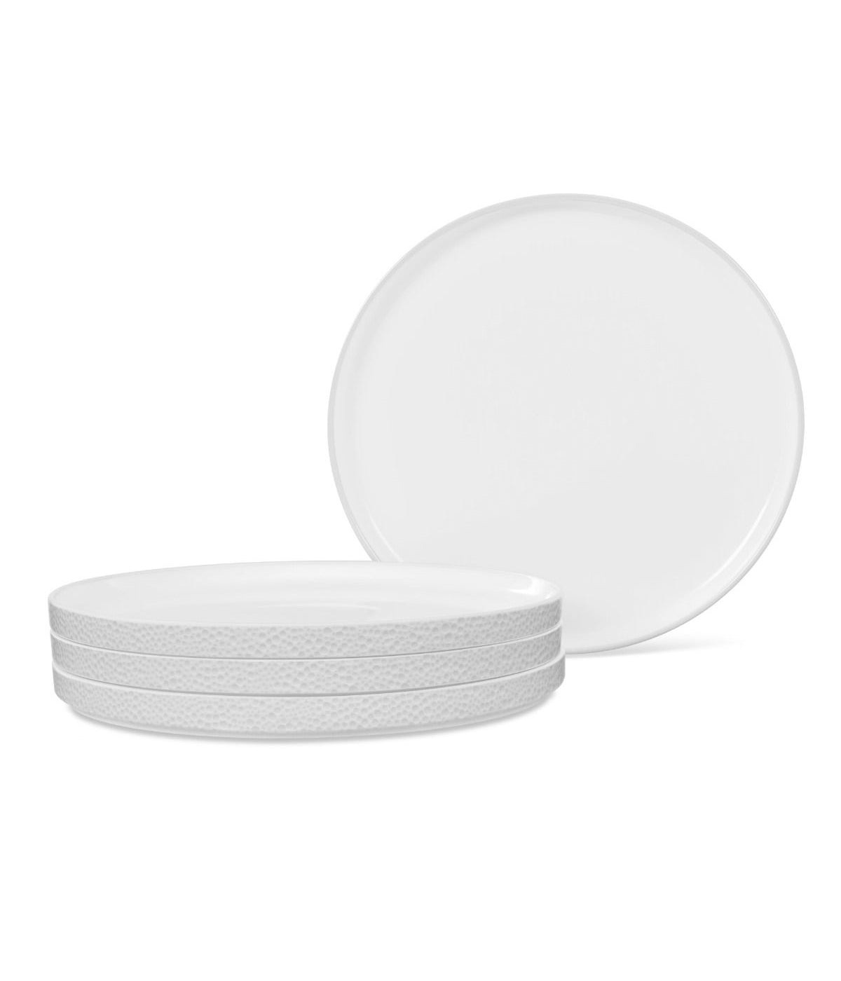  Noritake Colortex Stone Set of 4 Stax Salad Plates - White - Bonton