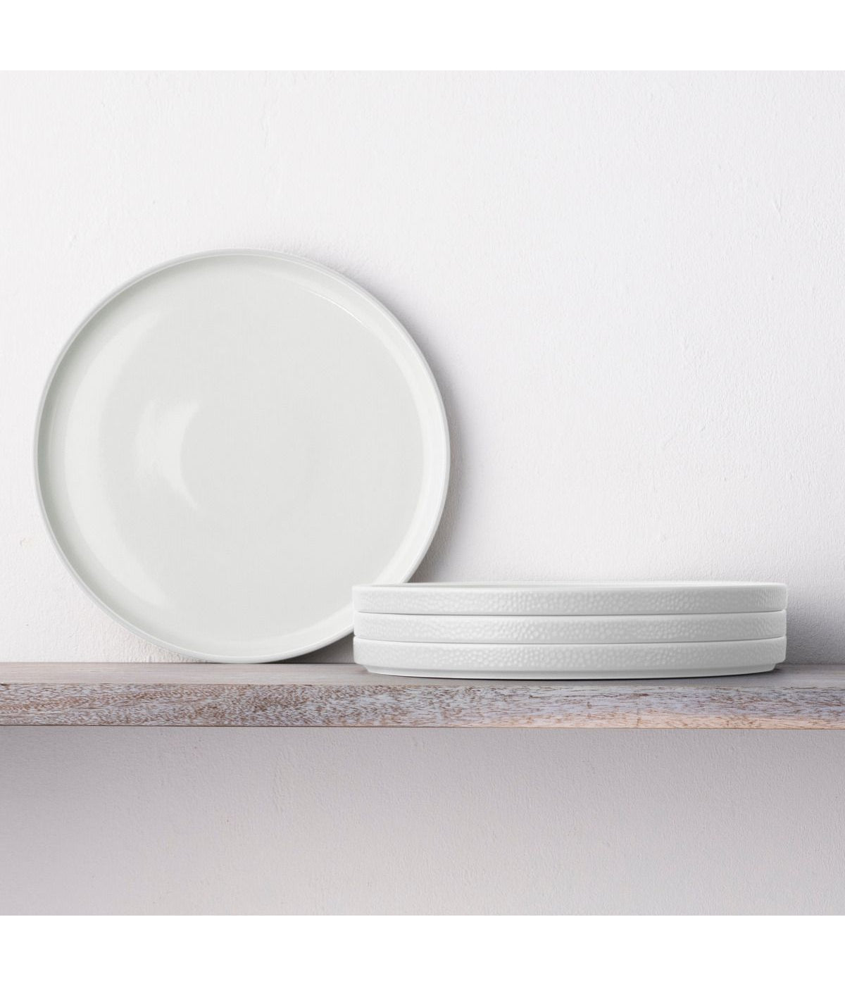  Noritake Colortex Stone Set of 4 Stax Dinner Plates - White - Bonton