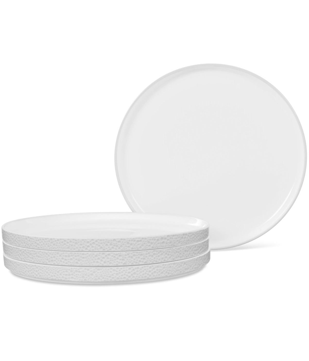  Noritake Colortex Stone Set of 4 Stax Dinner Plates - White - Bonton