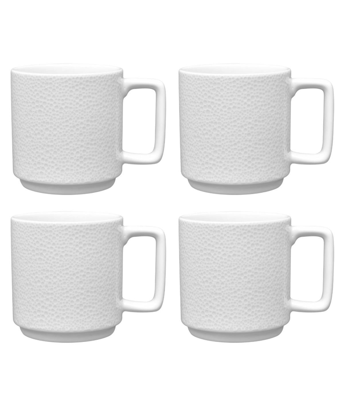  Noritake Colortex Stone Set of 4 Stax Mugs - White - Bonton