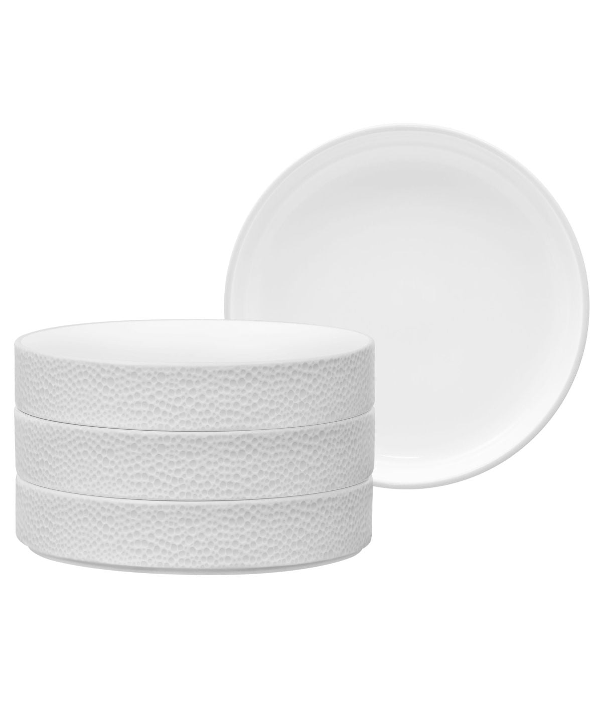  Noritake Colortex Stone Set of 4 Stax Deep Plate - White - Bonton