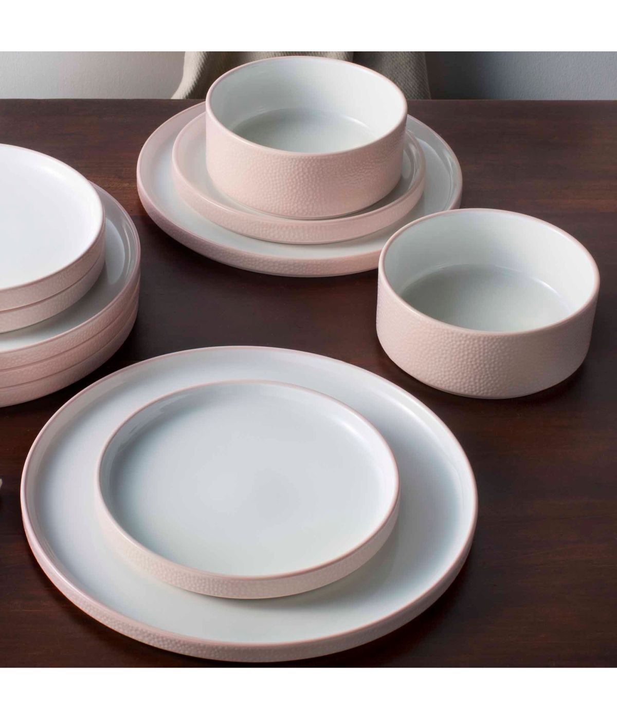  Noritake Colortex Stone Set of 4 Stax Cereal Bowls - Blush - Bonton