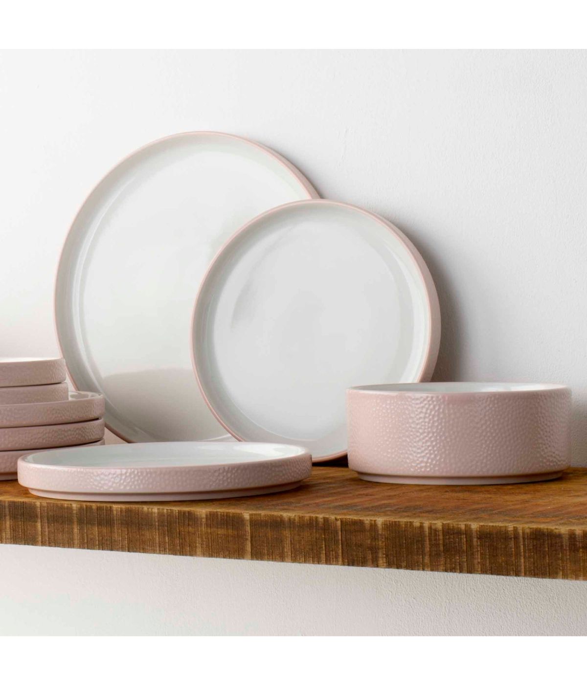  Noritake Colortex Stone Set of 4 Stax Cereal Bowls - Blush - Bonton