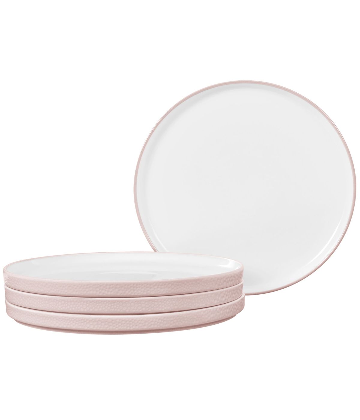  Noritake Colortex Stone Set of 4 Stax Dinner Plates - Blush - Bonton