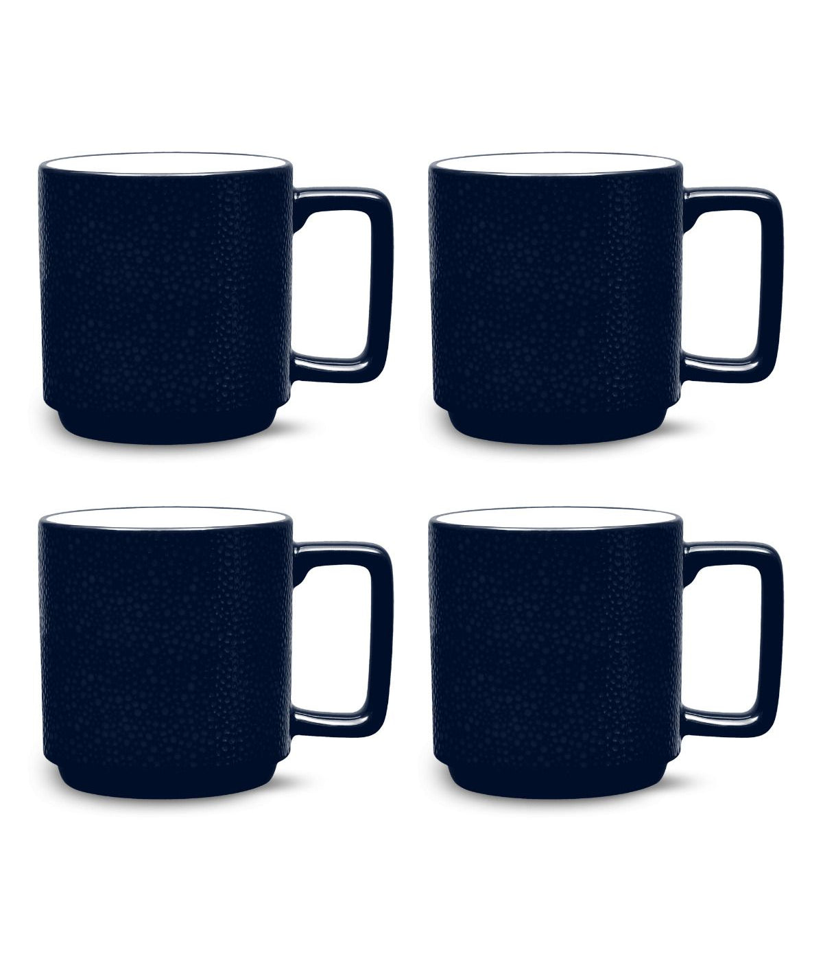  Noritake Colortex Stone Set of 4 Stax Mugs - Navy - Bonton