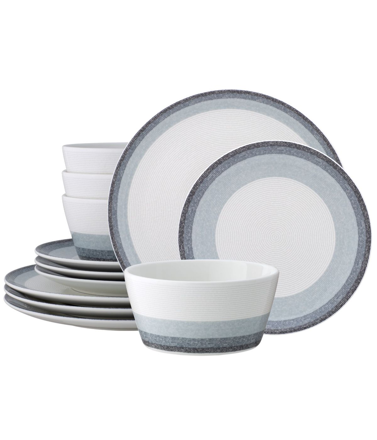  Noritake Colorscapes Layers 12 Piece Coupe Set, Service for 4 - Ash - Bonton