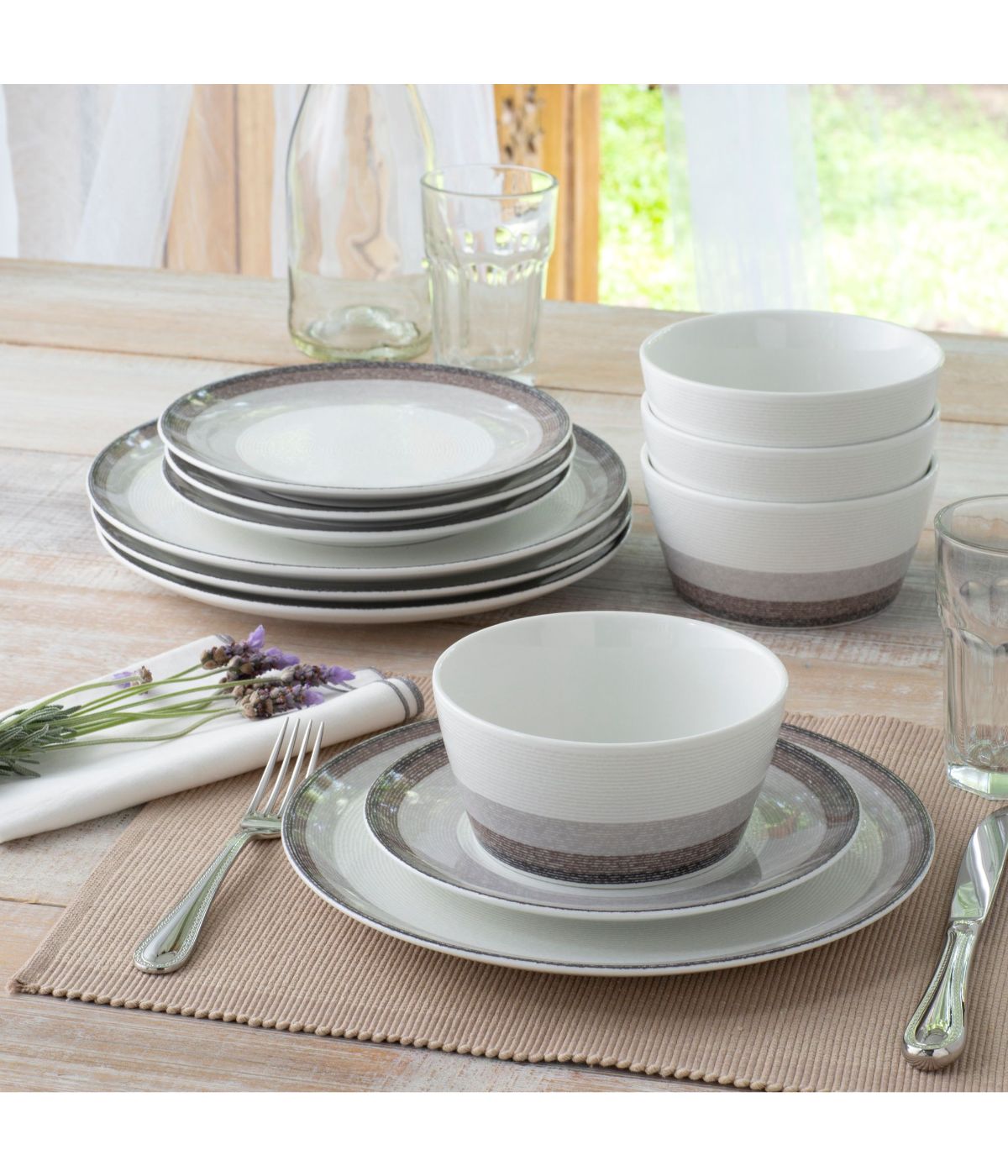  Noritake Colorscapes Layers 12 Piece Coupe Set, Service for 4 - Canyon - Bonton