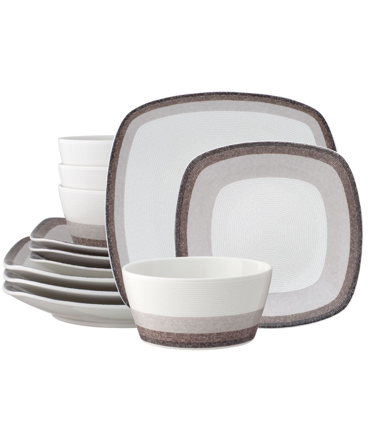  Noritake Colorscapes Layers 12 Piece Square Set, Service for 4 - Canyon - Bonton