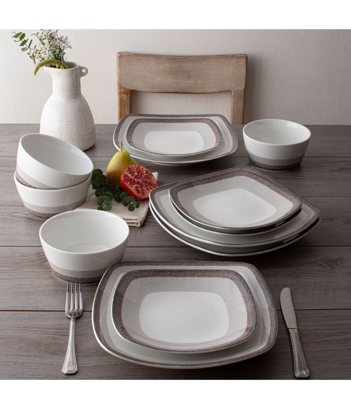  Noritake Colorscapes Layers 12 Piece Square Set, Service for 4 - Canyon - Bonton