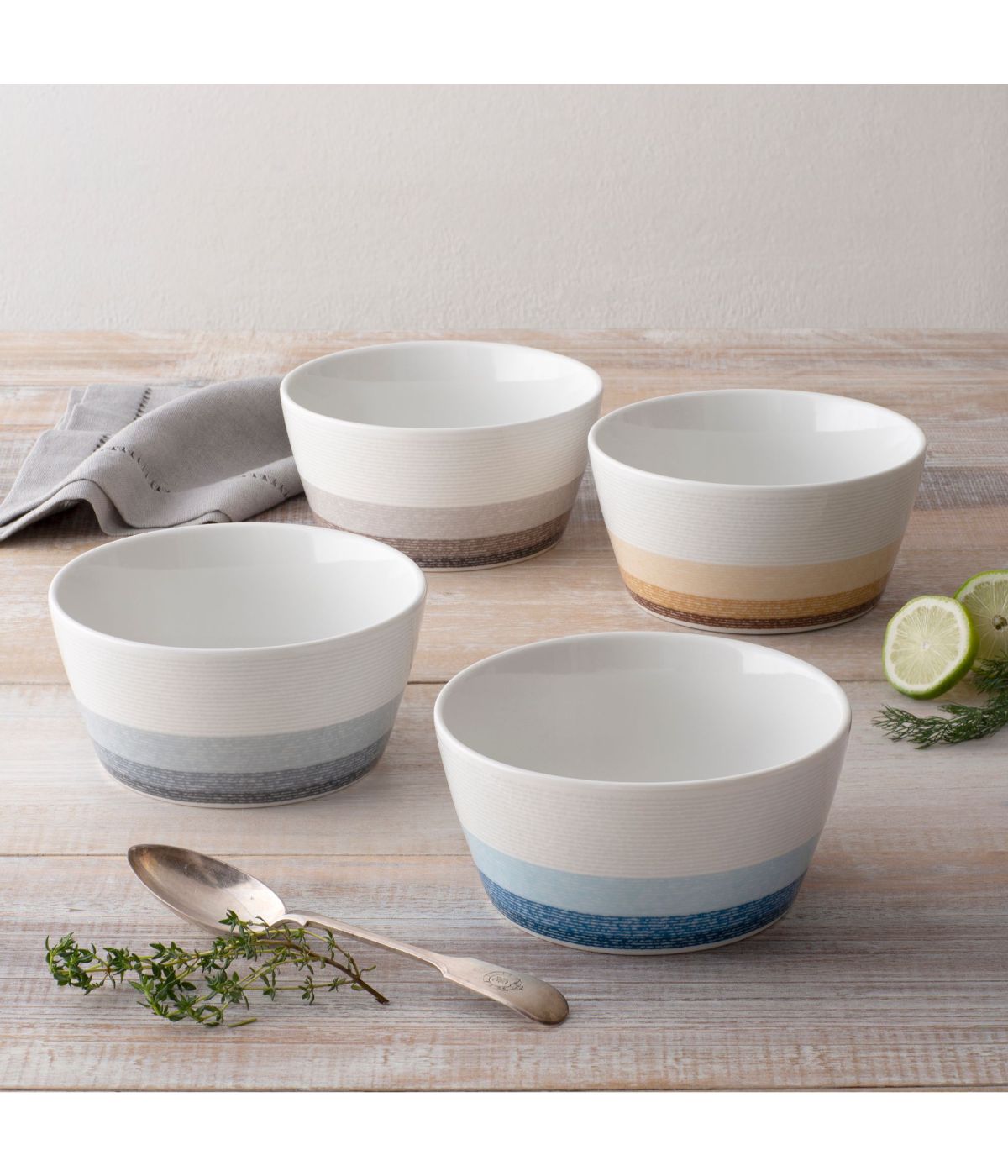  Noritake Colorscapes Layers Set of 4 Cereal Bowls - Canyon - Bonton