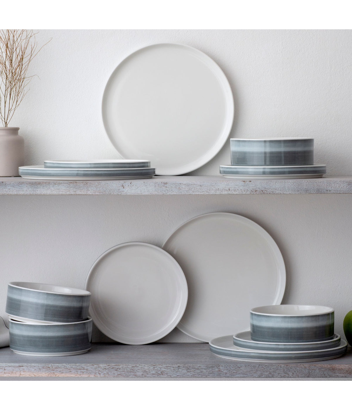  Noritake ColorStax Ombre Set of 4 Stax Salad Plates - Charcoal - Bonton