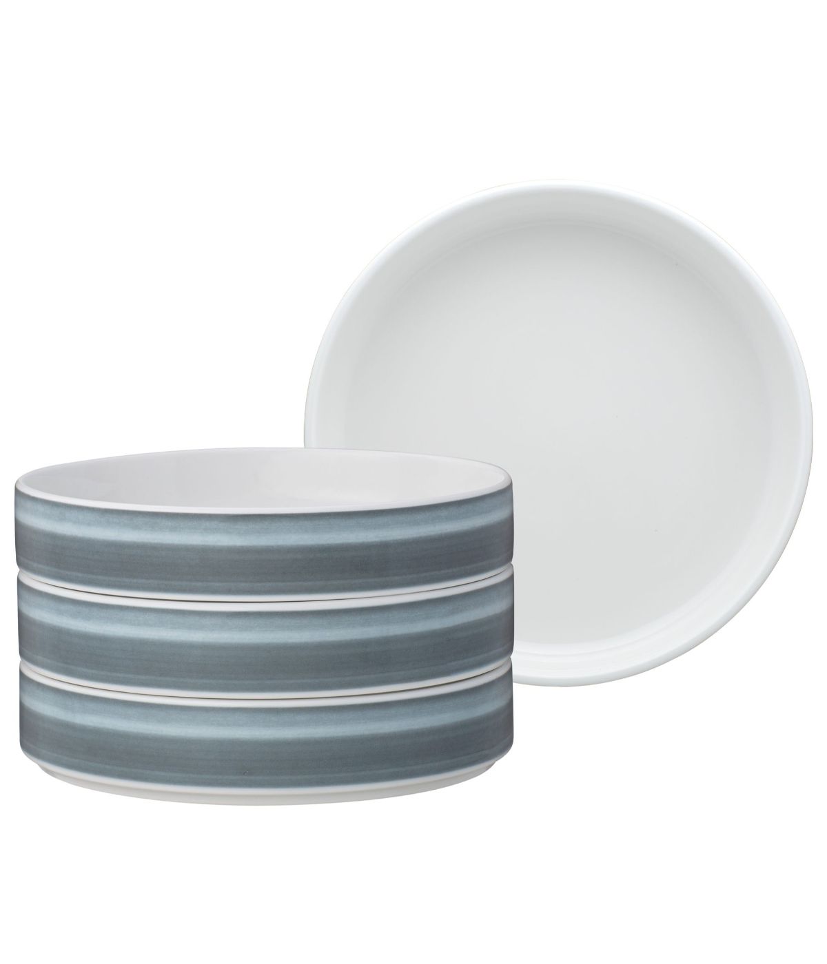  Noritake ColorStax Ombre Set of 4 Stax Deep Plates - Charcoal - Bonton