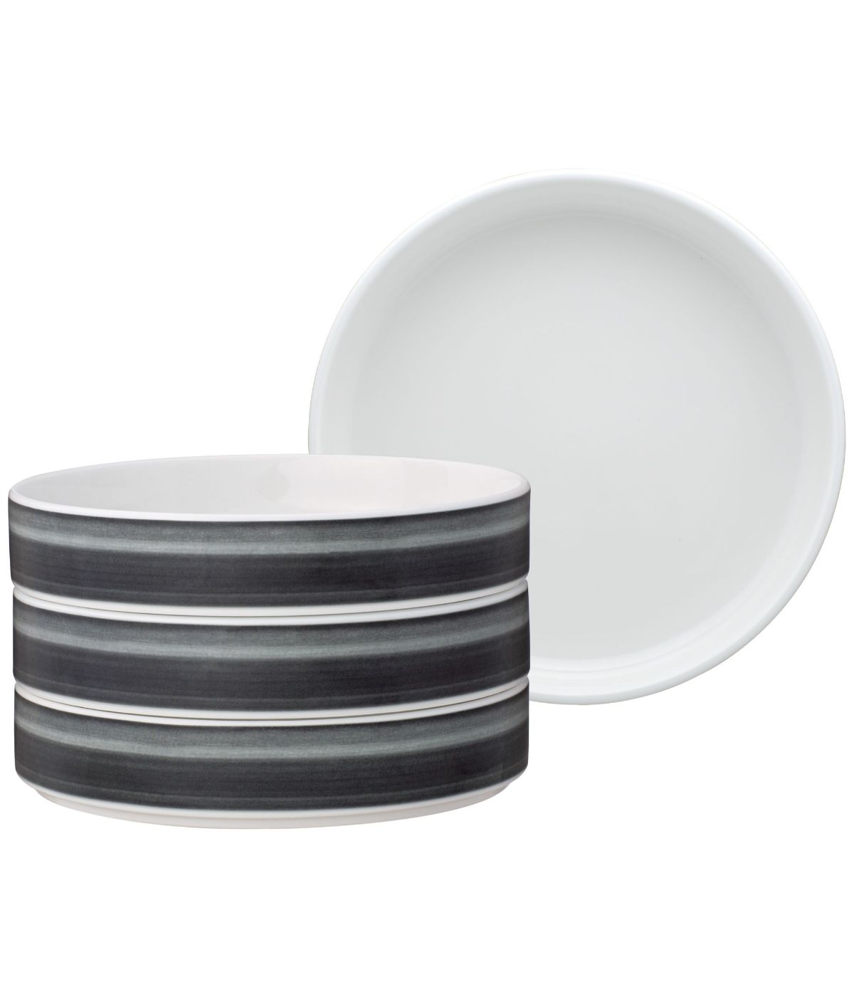  Noritake ColorStax Ombre Set of 4 Stax Deep Plates - Jet - Bonton