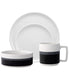  Noritake ColorStax Stripe 4-Piece Place Setting Stax - Black - Bonton