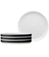  Noritake ColorStax Stripe Set of 4 Stax Salad Plates - Black - Bonton