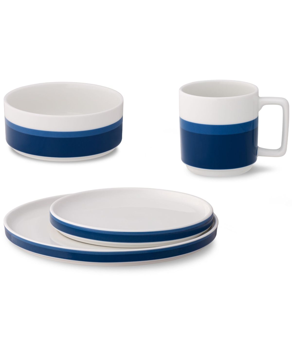  Noritake ColorStax Stripe 4-Piece Place Setting Stax - Blue - Bonton