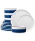  Noritake ColorStax Stripe 12 Piece Set, Service for 4 - Blue - Bonton