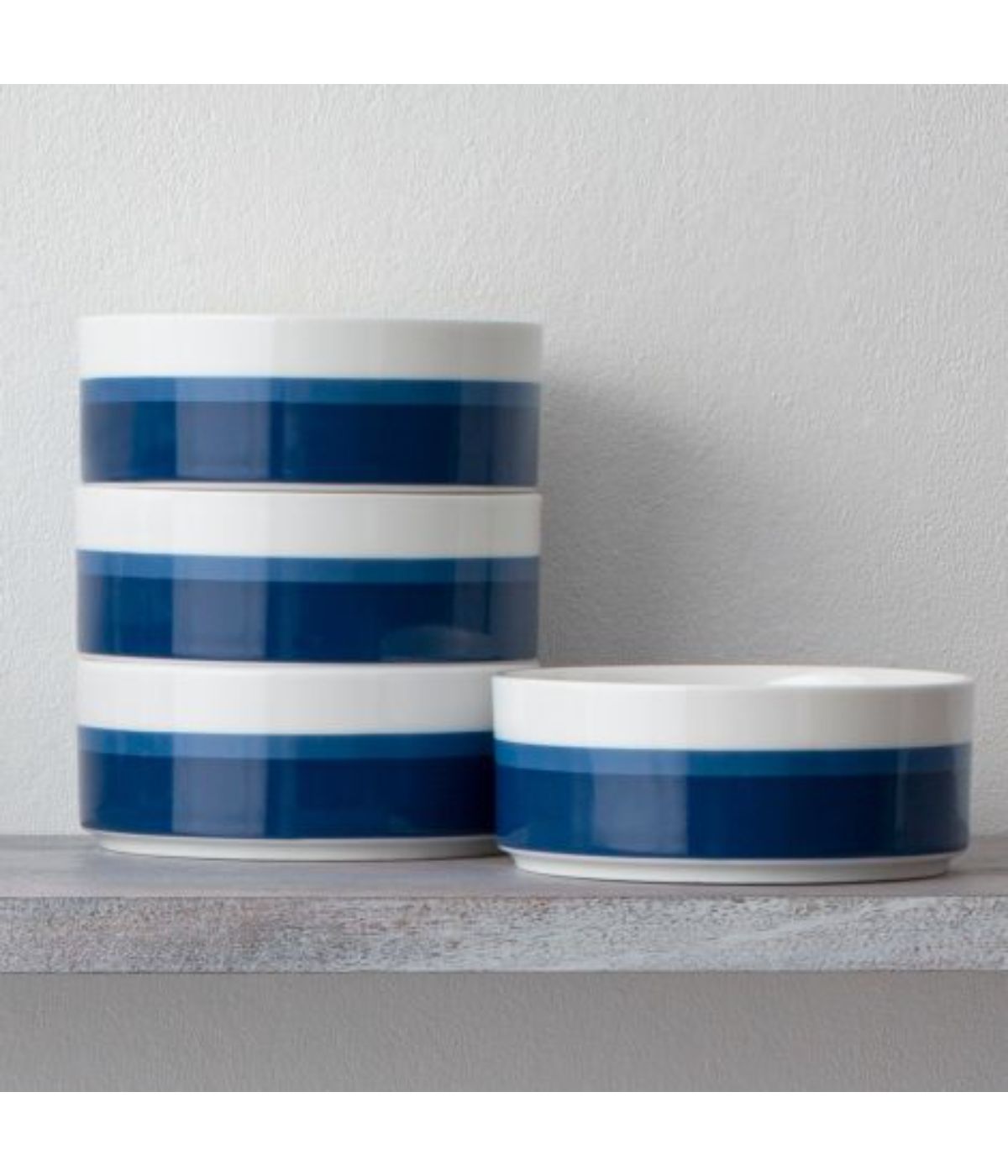  Noritake ColorStax Stripe Set of 4 Stax Cereal Bowls - Blue - Bonton