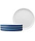  Noritake ColorStax Stripe Set of 4 Stax Salad Plates - Blue - Bonton