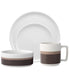  Noritake ColorStax Stripe 4-Piece Place Setting Stax - Brown - Bonton