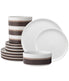  Noritake ColorStax Stripe 12 Piece Set, Service for 4 - Brown - Bonton