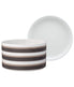  Noritake ColorStax Stripe Set of 4 Stax Deep Plates - Brown - Bonton