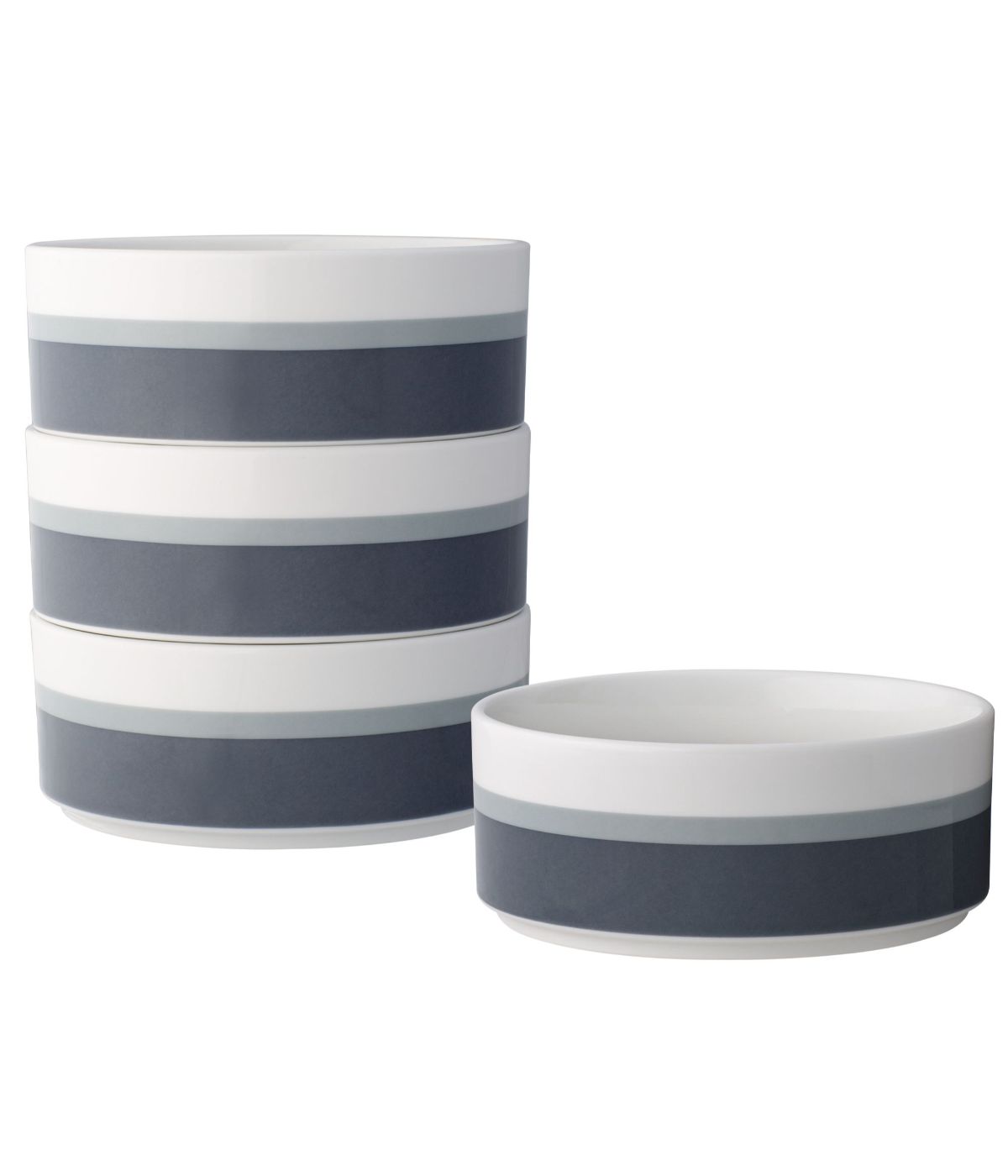  Noritake ColorStax Stripe Set of 4 Stax Cereal Bowls - Grey - Bonton