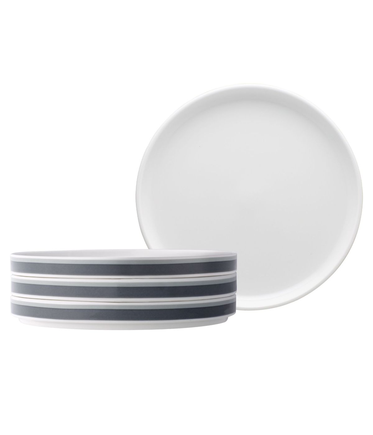  Noritake ColorStax Stripe Set of 4 Stax Salad Plates - Grey - Bonton