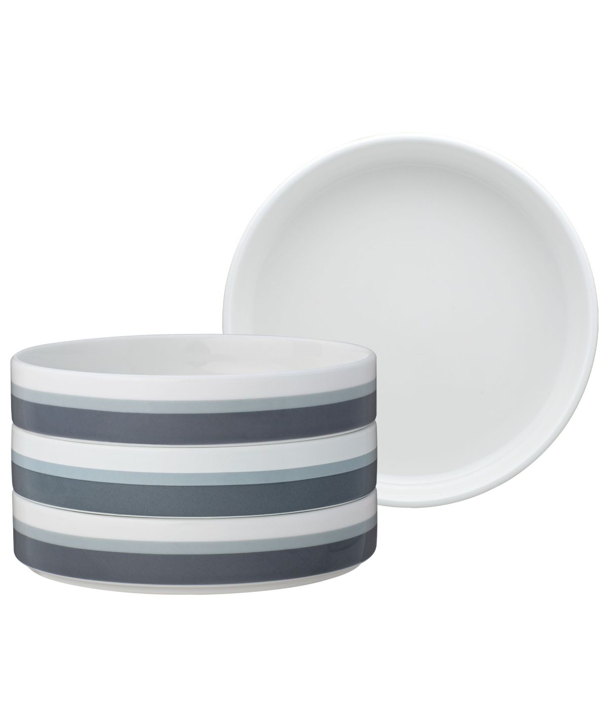  Noritake ColorStax Stripe Set of 4 Stax Deep Plates - Grey - Bonton