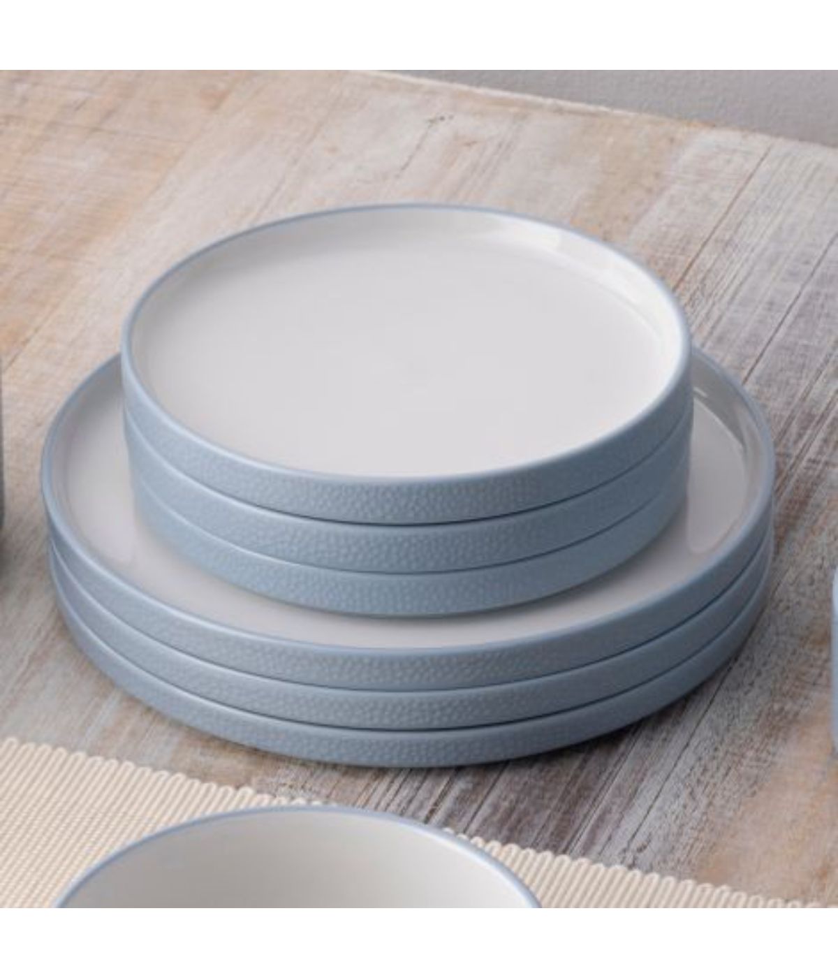  Noritake Colortex Stone Set of 4 Stax Dinner Plates - Aqua - Bonton